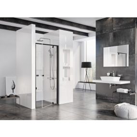 Pivot PDOP1-90 zuhanyajtó fekete+transparent