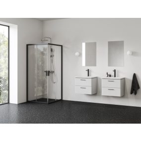 Blix II NBLRV2 90x90 zuhanykabin fekete+transparent
