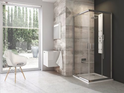 Blix BLRV2 80x80 zuhanykabin krómhatású+transparent