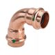 VIEGA 2416 Profipress 2 tokos 90° vörösréz ív idom vízre és fűtésre, 42 mm
