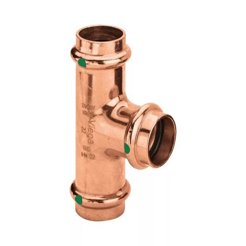 VIEGA 2418 Profipress vörösréz egál T-idom vízre és fűtésre, 28 mm
