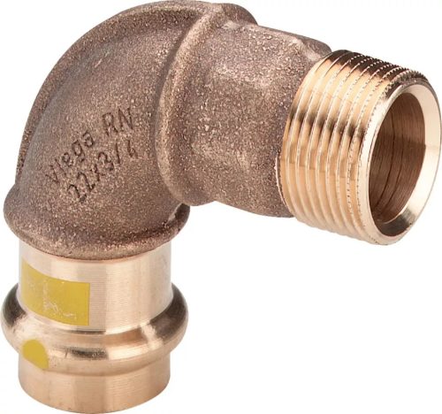 VIEGA 2614 Profipress G vörösöntvény könyök, gázra, 15mm tok x 1/2"K