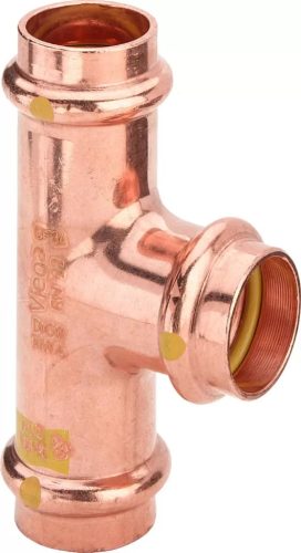 VIEGA 2618 Profipress G vörösréz szűkített T-idom, gázra, 54-42-54mm