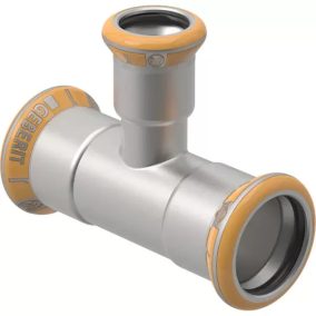   GEBERIT Mapress Therm inox szűkített T-idom, hűtésre/fűtésre, 88.9x76.1x88.9mm