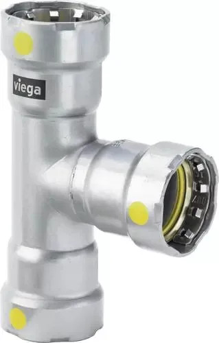 VIEGA 4618 Megapress G szűkített T-idom gázra, 1" x 1/2"