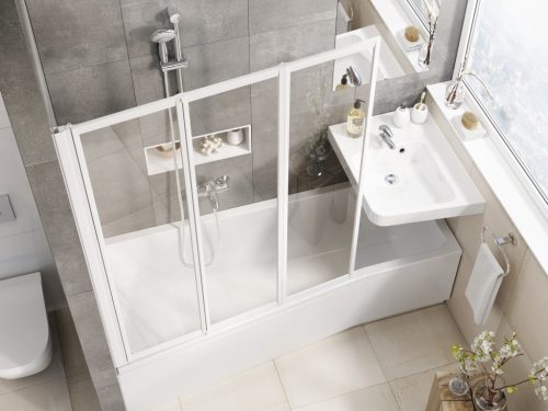 VS3 130 kádparaván fehér+transparent