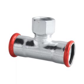   FixTrend Steel Press szénacél T-idom, menetes ággal, 76.1 - 3/4"B - 76.1mm