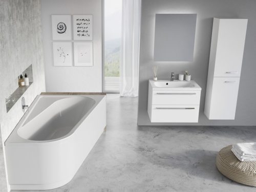 Chrome akrilkád 170x105 jobbos, fehér