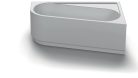 Chrome akrilkád 160x105 jobbos, fehér