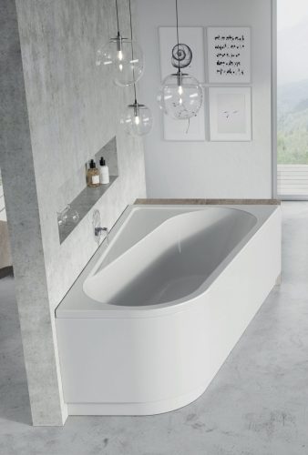 Chrome akrilkád 160x105 jobbos, fehér
