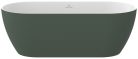 Freedom O Tec 170x77 akrilkád, Grey Green/fehér szabadonálló, fehér/fekete/króm lefolyó