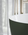 Freedom O Tec 170x77 akrilkád, Grey Green/fehér szabadonálló, fehér/fekete/króm lefolyó