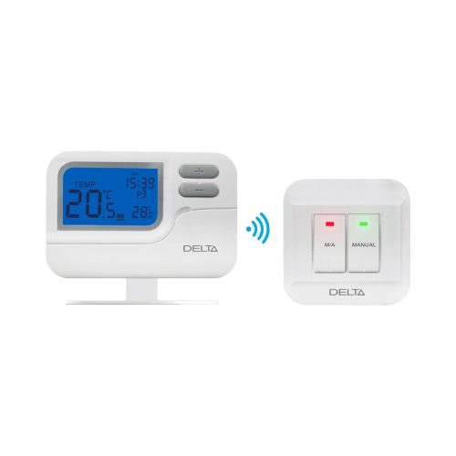 DELTA S2302 RF digitális szobatermosztát, programozható, vezeték nélküli 