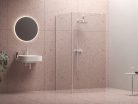 Walk-In Corner Szett 120x80, zuhanykabin matt fehér+transparent