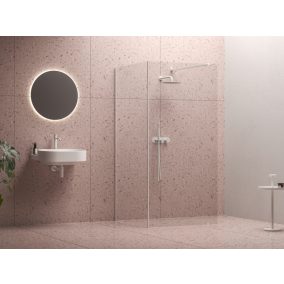   Walk-In Corner Szett 120x80, zuhanykabin matt fehér+transparent