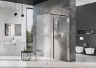 Walk-In Corner Szett 120x90, zuhanykabin fekete+transparent