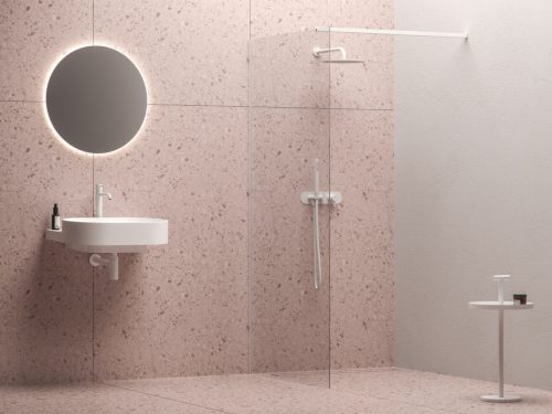 Walk-In Wall Szett 70, zuhanykabin matt fehér+transparent