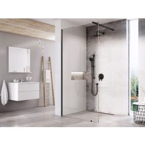 Walk-In Wall Szett 90, zuhanykabin fekete+transparent