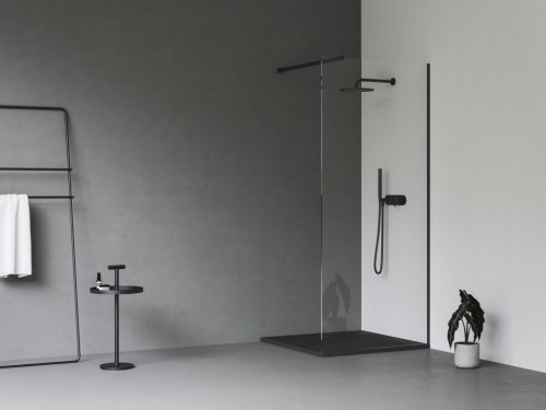 Walk-In Wall Szett 90, zuhanykabin fekete+transparent