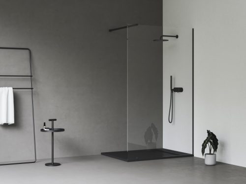 Walk-In Wall Szett 100, zuhanykabin fekete+transparent