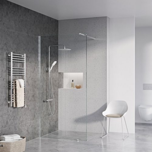 Walk-In Wall Szett 120, zuhanykabin krómhatású+transparent