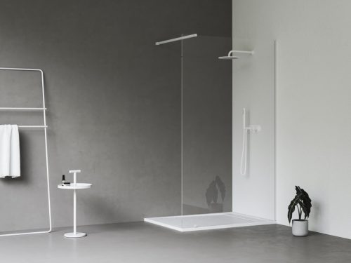 Walk-In Wall Szett 120, zuhanykabin matt fehér+transparent