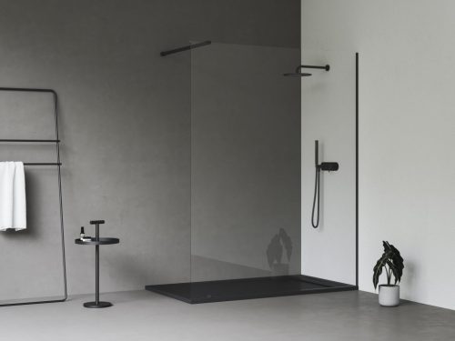Walk-In Wall Szett 160, zuhanykabin fekete+transparent