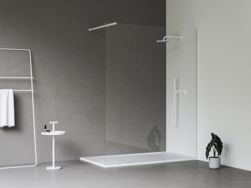 Walk-In Wall Szett 160, zuhanykabin matt fehér+transparent