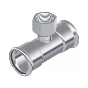   FixTrend Inox press T-idom, menetes ággal, 35 - 1" - 35 mm