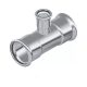 FixTrend Inox press szűkített T-idom, 108 - 35 - 108 mm