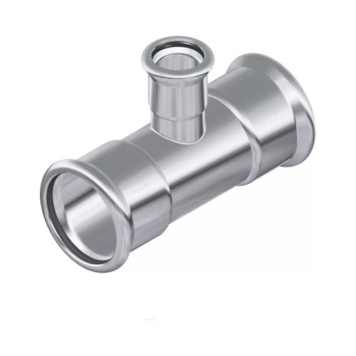 FixTrend Inox press szűkített T-idom, 22 - 15 - 22 mm