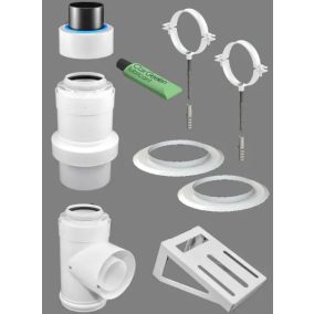   TRICOX KULCS60 koncentrikus külső fali szerelő csomag PPs/alu 80/125 mm