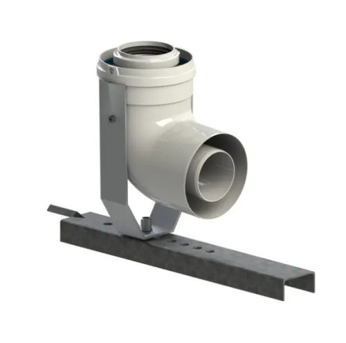 TRICOX PABK60 koncentrikus bekötő könyök 87° tartó sínnel PPs/alu 80/125 mm