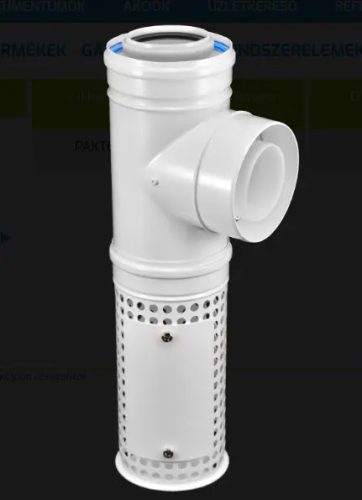 TRICOX PAKT60 koncentrikus kültéri T idom levegő kosárral PPs/alu 80/125 mm