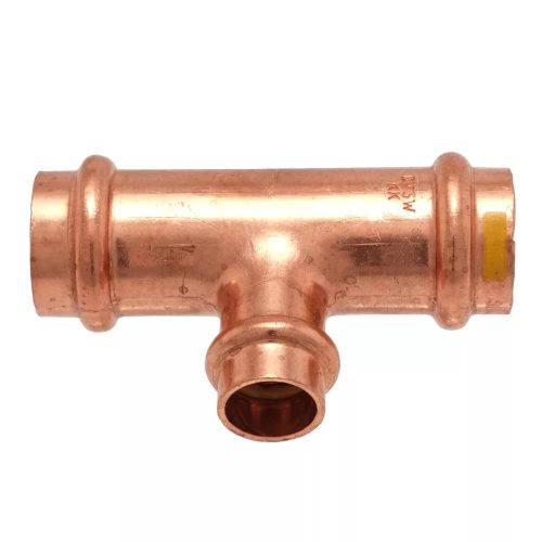 IBP PG5130R réz press szűkített T-idom, gázra, 22-15-22mm