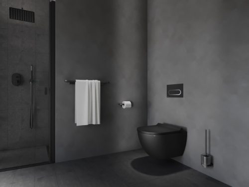 Chrome CR II 410.20BLM WC-kefe-tartó kefével és tartállyal, matt fekete