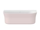 Ypsilon Wall 178x86, akrilkád, Alabaster Pink/fehér, szabadonálló, fehér/fekete/króm lefolyó