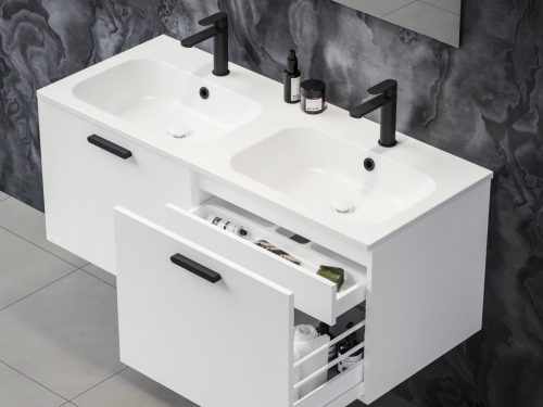 Chrome Slim 120 duplamosdó fehér, furattal