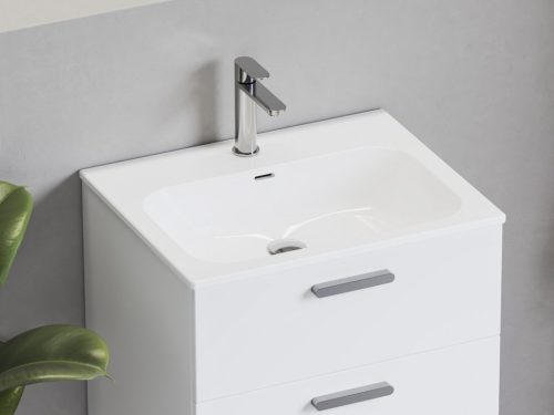Chrome Slim 60 kerámiamosdó, fehér, furattal