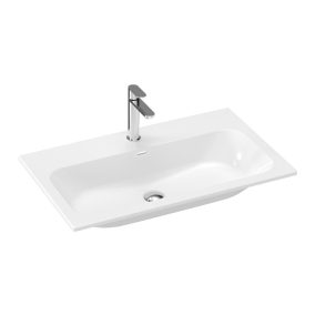 Chrome Slim 80 kerámiamosdó, fehér, furattal