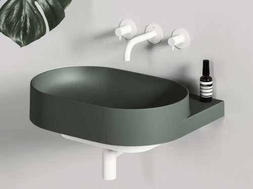Yard 60 kerámiamosdó Grey Green, túlfolyó furat nélkül
