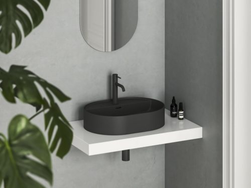 Ceramic Slim Shelf O 55 kerámiamosdó matt fekete